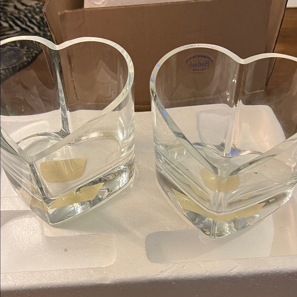 Macy's Heart-Shaped Glass Candle Holders